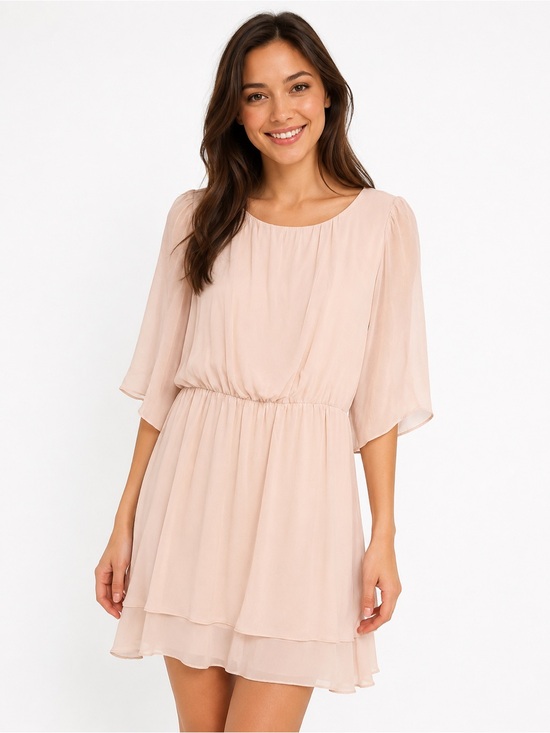 Alice + Olivia Dresses & Skirts - Alice + Olivia Silk Blend Size Small Layered Mini Dress in Blush Pink Cream